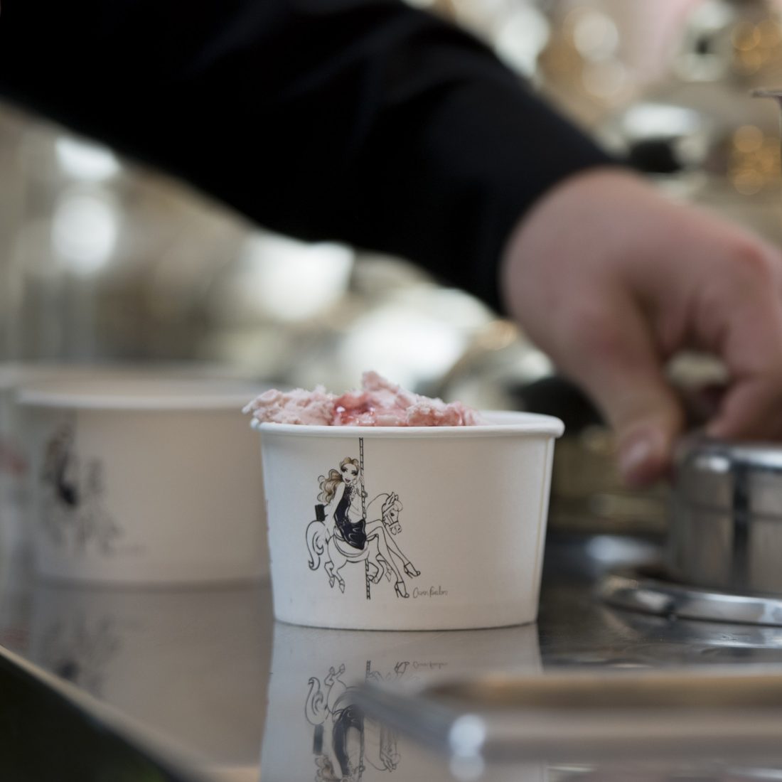 Westfield branded gelato cups Gelato Cart Hire Sydney's Favourite
